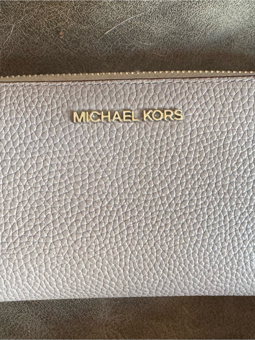 Michael Kors Pebbled Wallet in Light Lavender with Gold Logo